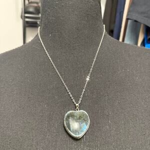 Labradorite heart pendant necklace on